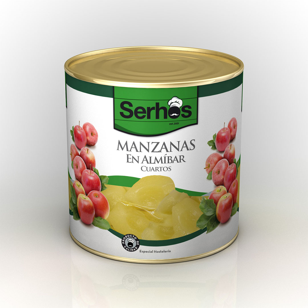 Manzana Cuartos En Almibar 3 Kg Serhos